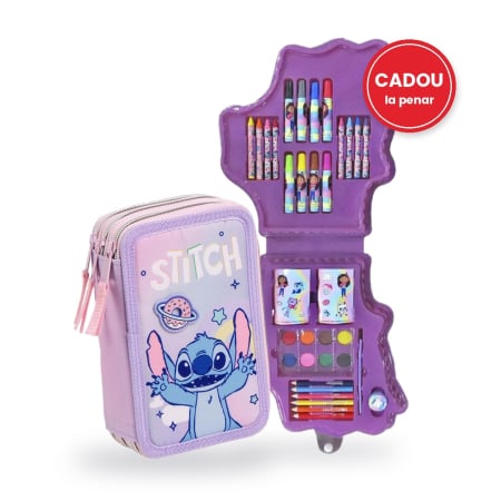 Penare - Penar echipat cu 44 de piese Giotto, model Lilo & Stitch