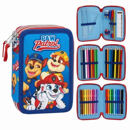 Penare - Penar echipat cu 44 piese Giotto, 3 compartimente, Paw Patrol Pups