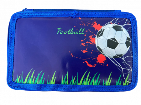 Rechizite si papetarie - Penar dublu echipat Footbal, 19x12x5 cm, 22 piese