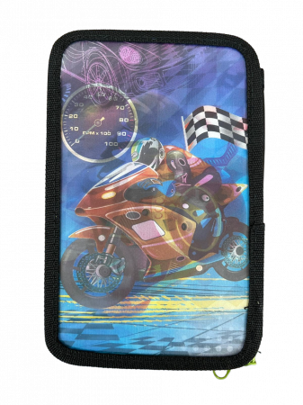 Penare - Penar ehipat Moto Speed, holograma 3D , 3 compartimente, 19x12x6 cm, 32 piese