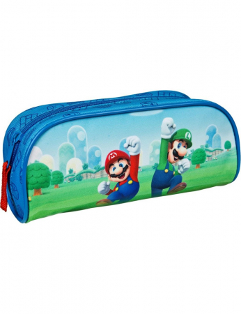 Rechizite si papetarie - Penar scolar 1 compartiment, neechipat Super Mario, 23x8 cm