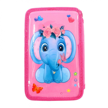Totul pentru scoala - Penar triplu echipat 33 piese Elefant