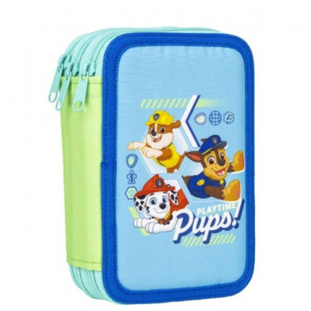 Totul pentru scoala - Penar triplu echipat 43 piese Paw Patrol