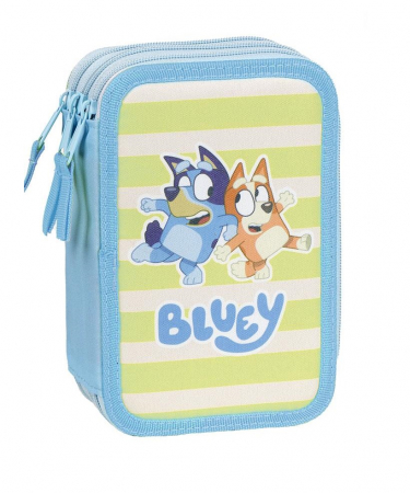 Totul pentru scoala - Penar triplu echipat 43 piese Bluey