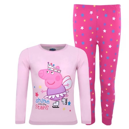 Pijamale copii - Pijama 2 piese cu maneca lunga din bumbac Peppa Pig