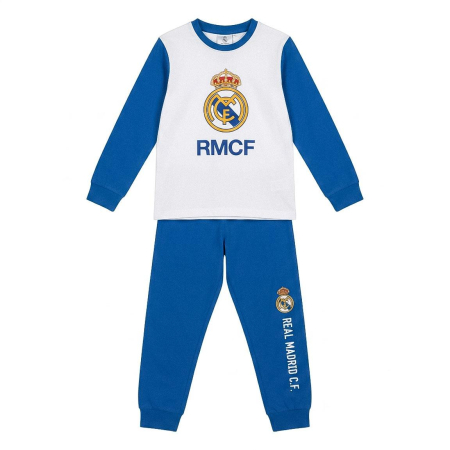 Fotbal - Pijama interlock cu mânecă lungă și design Real Madrid