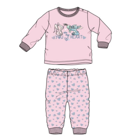 Pijamale copii - Pijama bebe 2 piese cu maneca lunga Stitch