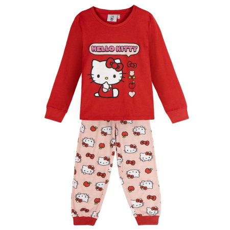Pijamale copii - Pijama bumbac, 2 piese, maneca lunga Sweet Hello Kitty