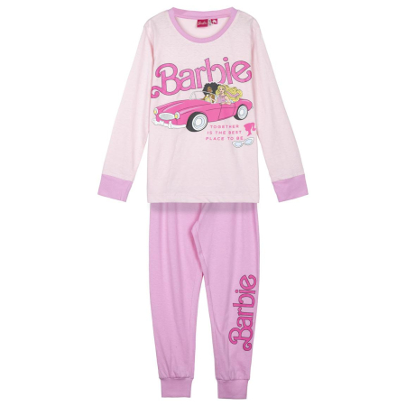 Imbracaminte si incaltaminte copii - Pijama bumbac, 2 piese, maneca lunga Together Barbie