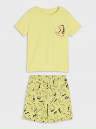Pijamale copii - Pijama bumbac cu maneca scurta Dino Skate
