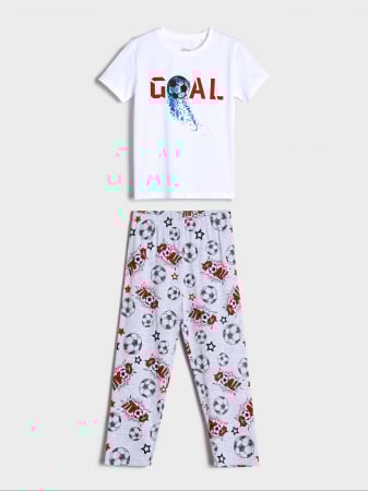 Pijamale copii - Pijama bumbac cu maneca scurta Goal