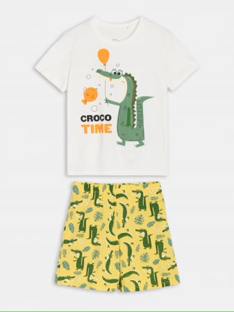 Pijamale copii - Pijama bumbac din doua piese Croco Time