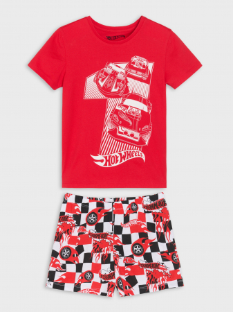 Pijamale copii - Pijama bumbac din doua piese Hot Wheels