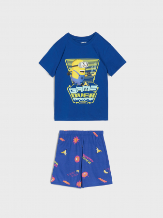 Imbracaminte si incaltaminte copii - Pijama bumbac din doua piese Minions Game Over