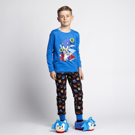 Pijamale copii - Pijama bumbac maneca lunga Sonic