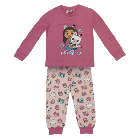 Pijama bumbac pentru fete, 2 piese, maneca lunga Hey Gabby [2]