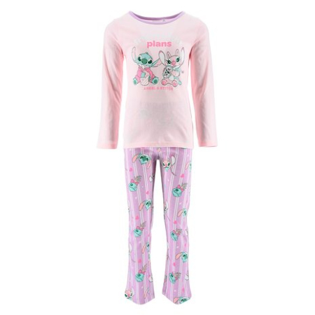 Pijamale copii - Pijama copii din bumbac, 2 piese cu maneca lunga Lilo & Stitch
