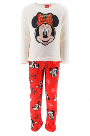 Imbracaminte si incaltaminte copii - Pijama coral flecee cu maneca lunga Happy Minnie Mouse Disney