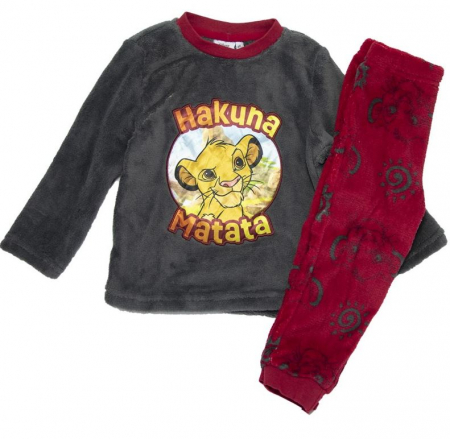 Pijamale copii - Pijama coral flecee cu maneca lunga Regele Leu