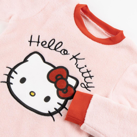 Pijama coral fleece 2 piese cu maneca lunga Hello Kitty [2]