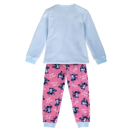 Pijama coral fleece 2 piese cu maneca lunga Stitch Time to Chill [1]