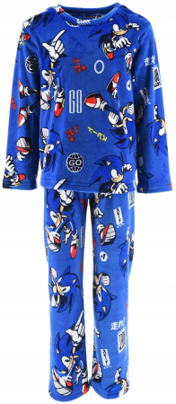 Pijamale copii - Pijama microfibra, 2 piese, maneca lunga Sonic