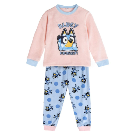 Pijamale copii - Pijama coral fleece pentru fete, 2 piese, maneca lunga Bluey