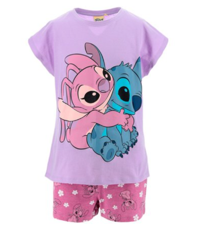 Pijamale copii - Pijama cu maneca scurta, bumbac Lilo & Stitch Hug