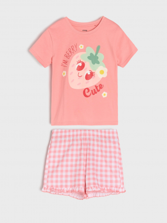 Pijamale copii - Pijama de vara 2 piese din bumbac cu maneca scurta Berry Cute