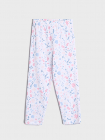 Pijama de vara 2 piese din bumbac cu maneca scurta flori [2]