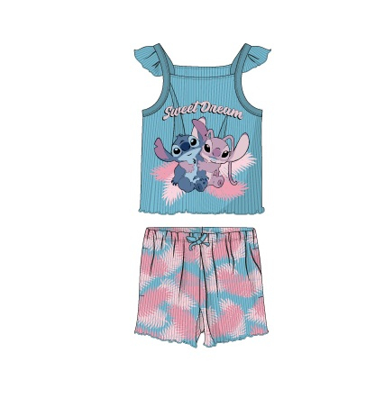 Pijamale copii - Pijama de vara cu maieu din bumbac, Lilo & Stitch Sweet Dream
