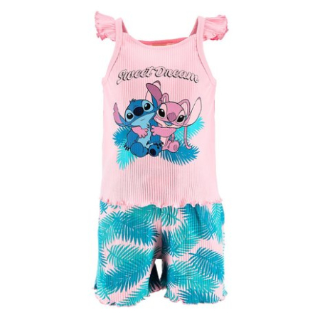 Pijamale copii - Pijama de vara cu maieu si volanas din bumbac, Lilo & Stitch Sweet Dream