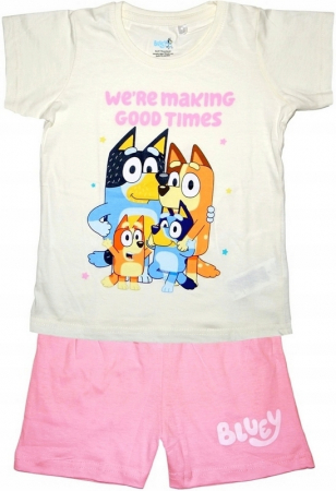 Imbracaminte si incaltaminte copii - Pijama de vara cu maneca scurta, bumbac, Bluey Good Times