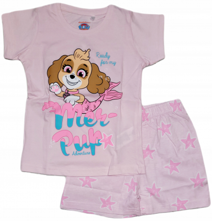 Pijamale copii - Pijama de vara cu maneca scurta, bumbac, Paw Patrol Mer-Pup