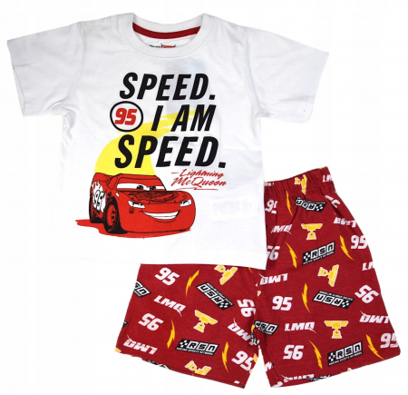Pijamale copii - Pijama de vara cu maneca scurta, bumbac, Cars Speed 95