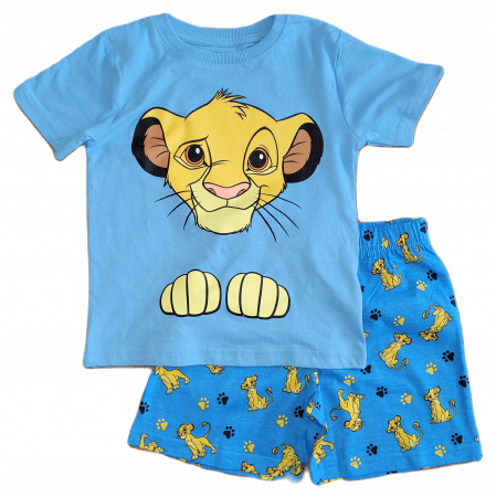 Pijamale copii - Pijama de vara cu maneca scurta, bumbac, Regele Leu Simba