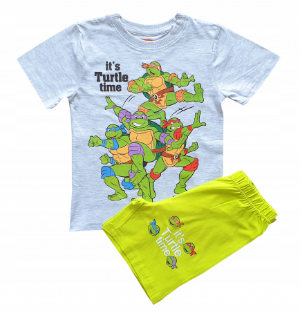 Imbracaminte si incaltaminte copii - Pijama de vara cu maneca scurta, bumbac, Testoasele Ninja