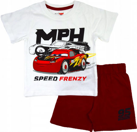 Imbracaminte si incaltaminte copii - Pijama de vara cu maneca scurta, bumbac, Cars Speed