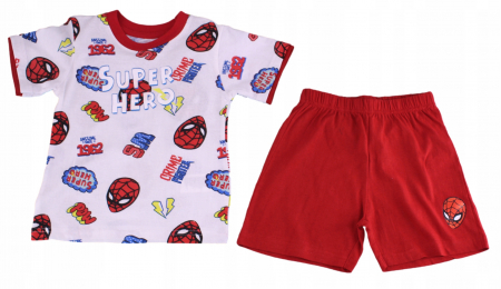 Pijama de vara cu maneca scurta, bumbac, Spiderman Super Hero [3]