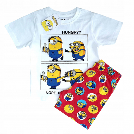 Imbracaminte si incaltaminte copii - Pijama de vara cu maneca scurta, bumbac, Minions