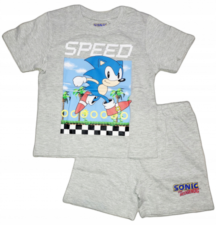 Pijamale copii - Pijama de vara cu maneca scurta, bumbac, Sonic Speed