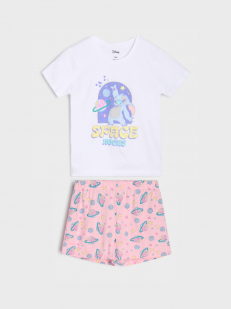 Imbracaminte si incaltaminte copii - Pijama de vara cu maneca scurta din bumbac Lilo & Stitch