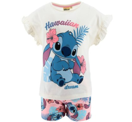 Pijamale copii - Pijama de vara cu maneca scurta din bumbac, Lilo & Stitch Hawaiian