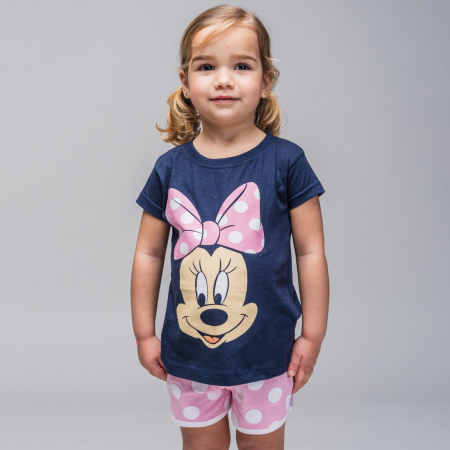 Pijama de vara cu maneca scurta din bumbac, Minnie Mouse [5]