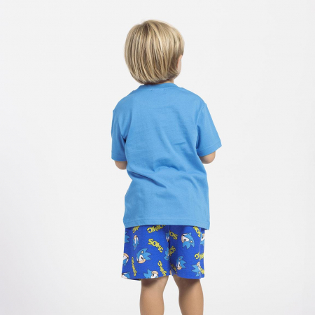 Pijama de vara cu maneca scurta din bumbac, Sonic [3]