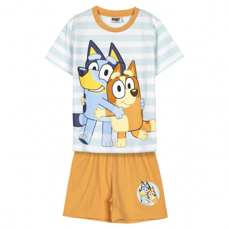 Imbracaminte si incaltaminte copii - Pijama de vara, maneca scurta, bumbac, Bluey