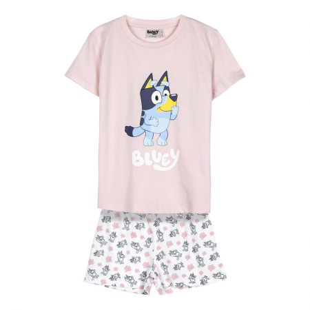 Pijamale copii - Pijama de vara pentru fete, maneca scurta, bumbac, Bluey