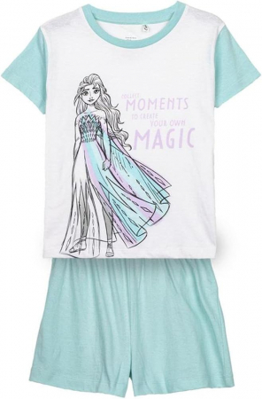 Imbracaminte si incaltaminte copii - Pijama de vara, maneca scurta, bumbac, Frozen Disney