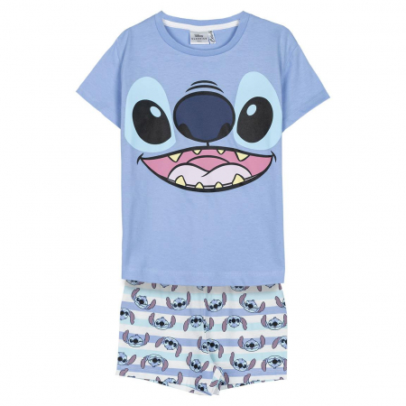 Imbracaminte si incaltaminte copii - Pijama de vara, maneca scurta, bumbac, Lilo & Stitch
