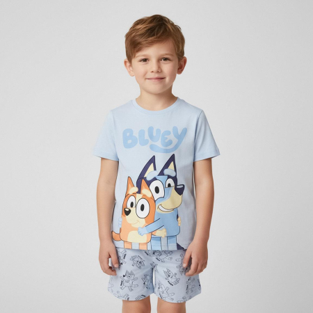 Pijamale copii - Pijama din bumbac cu maneca scurta , Bluey